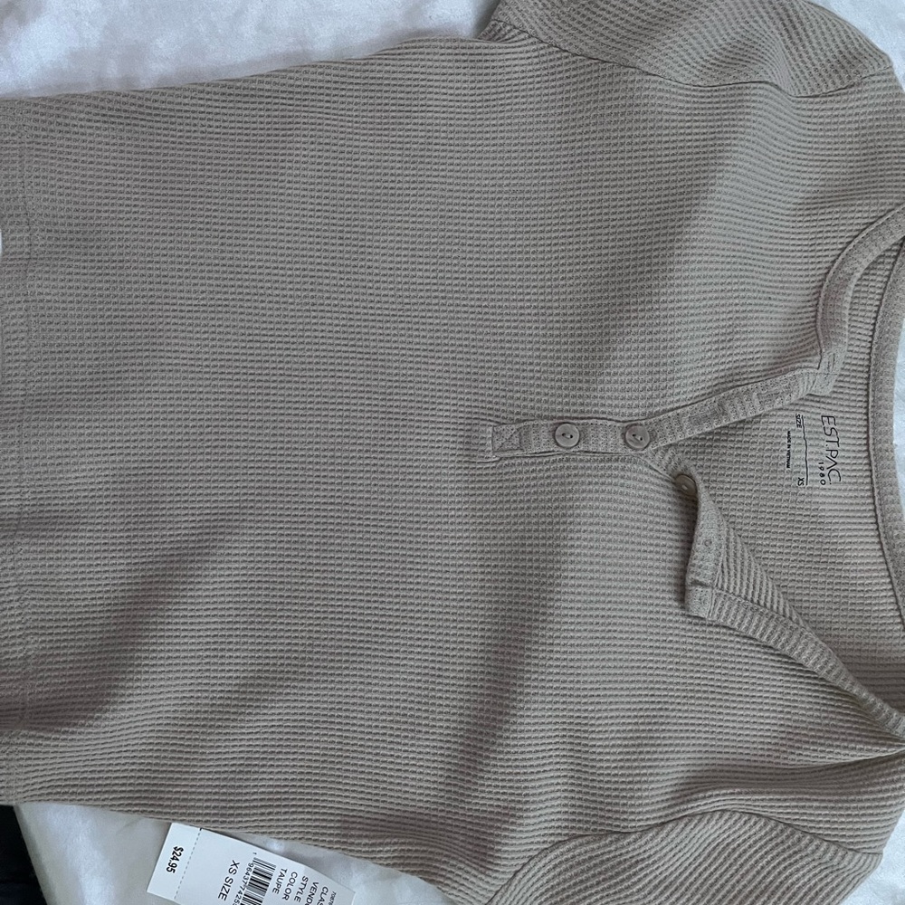 PacSun Taupe Short Sleeve Henley